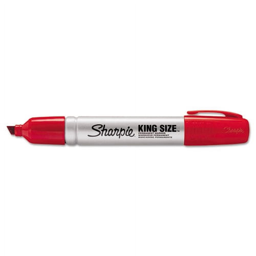 King Size Permanent Marker, Broad Chisel Tip, Red, Dozen | Bundle of 5 Dozen