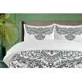 thumbnail image 4 of Ambesonne Owl Print Duvet Cover Sets, Monochrome Open Wings, 2-Queen, Dimgray and White, 4 of 7