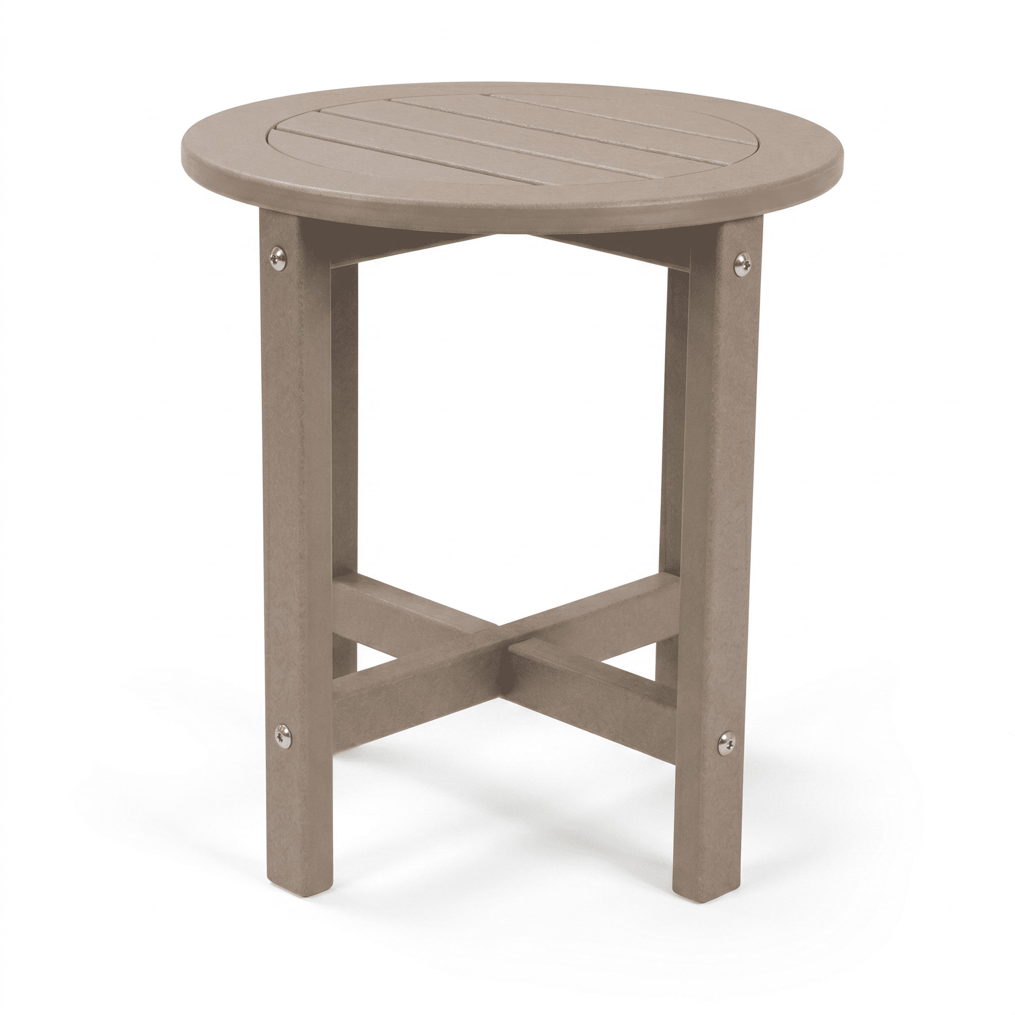 HDPE All-Weather Outdoor Side Table, 15.94×15.94×17.71 Inch Compact Patio End Table, Lightweight Weatherproof Small Side Table for Balcony Porch Poolside