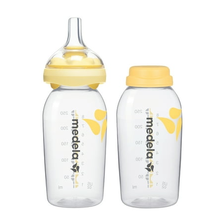 Medela Calma Bottle Nipple and Collection Bottles, Made without BPA, Air-Vent System, 8oz / 250mL
