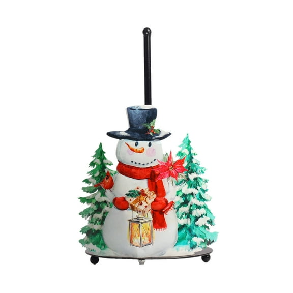 Countertop Paper Towel Holder Kitchen Roll Paper Stand Flowers Christmas Iron Napkin Stand Vertical Tissue Holder