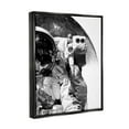 thumbnail image 2 of Stupell Industries Monochrome Astronaut Distant Planet Outer Space Photography Photograph Jet Black Floating Framed Canvas Print Wall Art, Design by Brandon Wong, 2 of 5