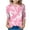 Pink, variant on Teen Girl Tie Dye Print Shirt Crewneck Tunic Shirts Lightweight Graphic Shirts Loose Fit Blouse