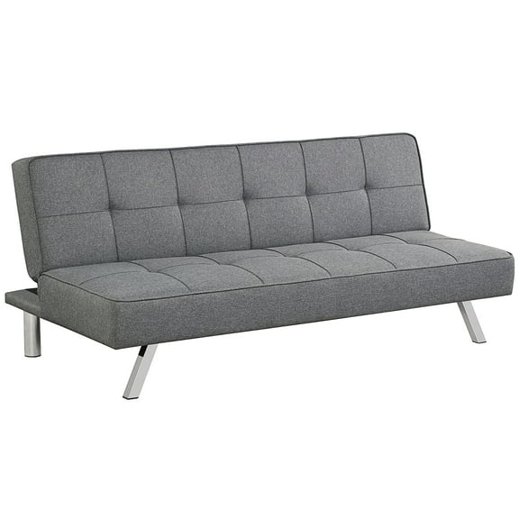 Costway Convertible Futon Sofa Bed Adjustable Sleeper with Stainless Steel Legs