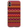 thumbnail image 1 of DistinctInk Clear Shockproof Hybrid Case for iPhone X / XS (5.8" Screen) - TPU Bumper, Acrylic Back, Tempered Glass Screen Protector - Purple Red Yellow Tribal Print, 1 of 5