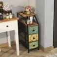 thumbnail image 2 of Narrow Dresser Tall Skinny Storage Tower Vertical Slim Chest of Drawers with Charging Station Small Nightstand Side Table for Bedroom, Bathroom, Small Spaces (Retro Flower, 3 Drawers), 2 of 14