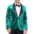 thumbnail image 1 of BLAZERS DE HOMBRE INSPIRADORES CHIC Con Brillo y Rhinestones, Con Solapa de Chal, Blazers de Fiesta, Color Verde, 1 of 5