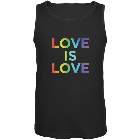 LGBT Gay Pride Love is Love Black Adult Tank Top - Large