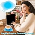 thumbnail image 6 of 2 pc 2Pcs Acrylic Irregular Coaster Cloud Shape Coffee Cup Coaster 6.5x5 Clear Aesthetic Coaster for Desk Mug Pad Bar Drink Coaster Decorative Plates for Kitchen Dining Office Table(Cyan), 6 of 9