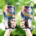 thumbnail image 4 of Happy New Year with Rottweiler Fireworks Holiday Xmas Winter 2025 30oz Stainless Steel Tumbler Insulated Cup with Lid Rottie Dog Lover Gifts Idea - 00025, 4 of 5