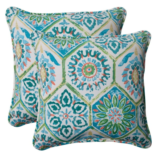 Pillow Perfect Outdoor/ Indoor Summer Breeze Blue 18.5Inch Throw