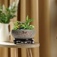 thumbnail image 5 of Lotus Bowl Planter, Chinese Ceramic Lotus Flower Bowl with Stand Base, Hydroponic Water Lily Bowl Planter Indoor, Oriental Fish Tank Bowl for Lotus Flowers Indoor, 5 of 7
