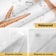 thumbnail image 5 of No Hook Shower Curtain with Snap in Liner, Summer Ocean Starfish Shell Waterproof Fabric Bathroom Curtain Mesh Top Window, Watercolor Orange Fish Shower Curtains 72x84in, 5 of 9