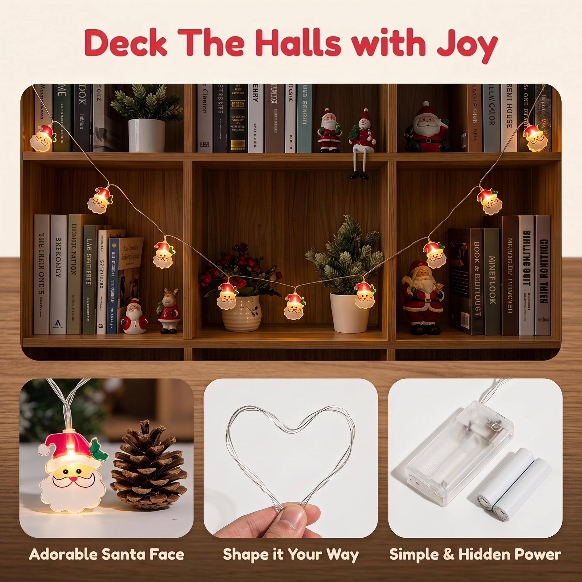 Unique Bargains Fairy Lights for Decor and Festive 6.6 ft Polycolor Battery Operated