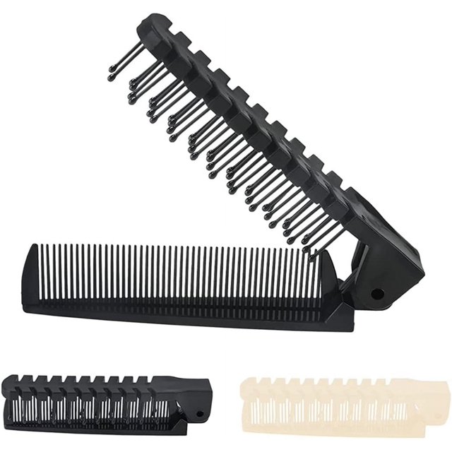 Paquete de 2 cepillos de pelo plegables de plástico para viajes, peine plegable, desenredante, plegable, antiestático, bolsillo plegable Sincero Electrónica