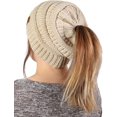 thumbnail image 4 of HSHDLDF Ponytail Messy Bun BeanieTail Women's Beanie Solid Ribbed Hat Cap, 4 of 4