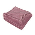 thumbnail image 2 of Superior Fleece Plush Fluffy Soft Blanket, Solid Mauve, Throw, 2 of 7