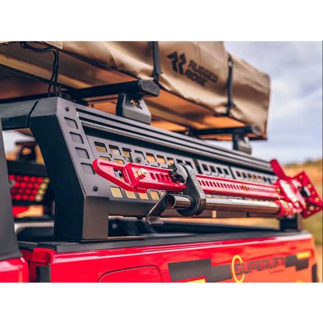 Bushwacker Bed Cargo Rack 9350101 GoRack; 1000 Pound Static/600 Pound Dynamic Weight Capacity; Stake Pocket Mount; Textured Black; With T-Slot Channel Side Rails And Mounting Hardware