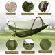 thumbnail image 4 of Hamaca con mosquitera, capacidad de carga de 300 kg, secado rápido, hamaca de tela de paracaídas ultraligera, con 2* mosquetones, 2* correas de bucle resistentes para exteriores, camping, jardín, 4 of 7