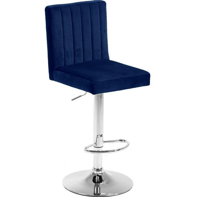 Meridian Furniture Joel Tabouret Réglable en Velours 33"H Bleu Marine (Ensemble de 2)