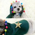thumbnail image 3 of Disfraz navideño para mascotas, capa navideña para mascotas, capa con estrellas y pompones, bonita capa navideña (M), 3 of 5
