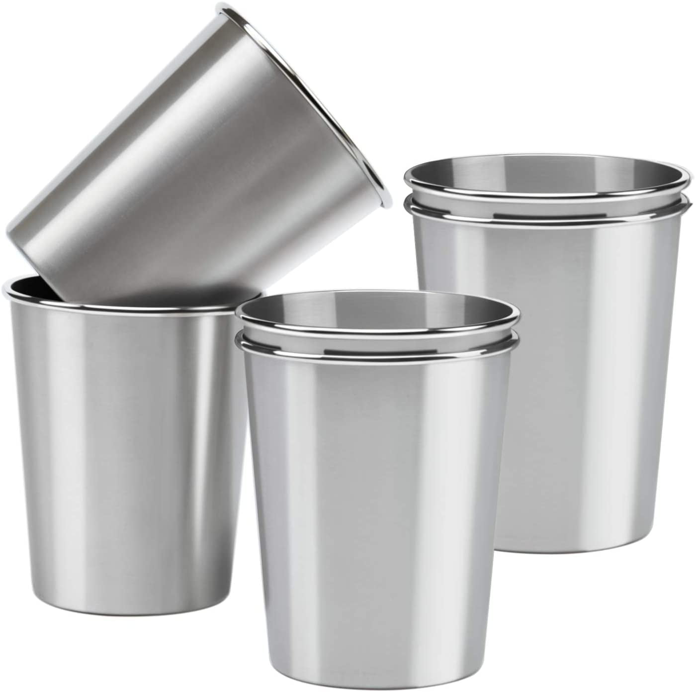 Blue Ruisita 6 Pack 8 Ounce Stainless Steel Cups Shatterproof Pint Drinking Cups Metal Drinking Glasses for Kids and Adults 
