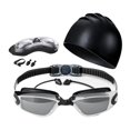 thumbnail image 1 of AWHAO 5Pcs Swimming Goggles and Cap Swimming Glasses Large Frame Protection Clear View Black A, 1 of 9
