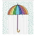 thumbnail image 3 of Ambesonne Rain Shower Curtain, Cartoon Umbrella Rainfall, 69"Wx84"L, Multicolor, 3 of 3