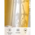 thumbnail image 6 of Sheer Curtains 54 Inch Length 2 Panels Set for Kitchen, Yellow White Ombre Semi Sheer Curtains for Windows, Modern Gradient Minimalist Aesthetic Voile Window Treatments Rod Pocket Curtain, 6 of 7
