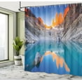thumbnail image 5 of Ambesonne Colorful Shower Curtain, Cliffs Reflection on Lake, 69"Wx84"L, Azure Blue Multicolor, 5 of 5