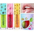thumbnail image 1 of Juego de aceites labiales con sabor a fruta, 3 uds., brillo labial hidratante transparente, bálsamo labial hidratante para rellenar labios, 1 of 5