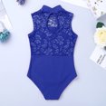 thumbnail image 4 of Sxiwei Kids Girls's 1PC Lace Leotards for Girls Ballet Dance Gymnastics Jump Suit with Round Neckline Blue L, 4 of 7
