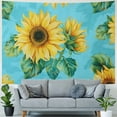 thumbnail image 4 of Creowell Sunflower Floral Aesthetic Flower Yellow Blue Wall Tapestry for Bedroom Wall Flags Tapestry for Bedroom Living Room Wall Art Decor Tapestries Multi Size Painting, 4 of 6