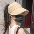 thumbnail image 7 of Ponytail Hat Foldable Visors Hat Fisherman Cap Wide Brim Sun Hat Fisherman Cap Bucket Hat Beach Caps BLACK, 7 of 7