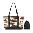 thumbnail image 7 of FORMRS Canvas Laptop Tote Bag for Women with 15.6" Computer Compartments Shoulder Handbag, White Cakes Pattern, 7 of 7