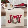 thumbnail image 3 of Fennco Styles Joy Holly Holiday Table Runner 16" W x 70" L - Natural Festive Table Cover for Home Décor, Dining Table, Banquet, Christmas and Special Occasion, 3 of 3