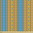 thumbnail image 2 of Ambesonne Orange Boho Fabric by the Yard Upholstery, Geometric and X Shapes, 1 Yard, Sky Blue Pale Coffee, 2 of 5