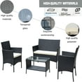 thumbnail image 4 of 4 Piece Rattan Patio Furniture Set In Brown With Cushioned Seats & Durable Wicker, Ideal For Outdoor Relaxation, 4 of 11