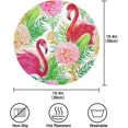 thumbnail image 4 of SKYSONIC Pink Flamingos Round Placemats for Dining Table Non-Slip Heat-Resistant Polyester Table Mats Set of 1 Washable Table Mats for Kitchen Dining Table Decoration (634), 4 of 7