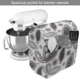 thumbnail image 2 of Paisley Stand Mixer Cover, Minimalist Oriental Florets Leaves Dark Colors Iranian Culture Featured Image, Kitchen Appliance Organizer Bag Cover with Pockets, 5 Quarts, Grey and White, by Ambesonne, 2 of 4