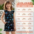thumbnail image 6 of ZIATUBLE4S Paw Print Black Print Girls Summer Romper Ruffle Cap Sleeves One-Piece Short Jumpsuit Soft Comfort Kids Casual Playsuit with Pockets for 5-6 Y, 6 of 6