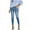 Blue, variant on Stretch Jeans for Women Button Fly Jeans Pants Solid Color Jeans with Pockets Slimming Fit Skinny Leg Jeans Washed Jeans