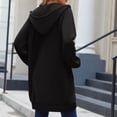 thumbnail image 4 of Long Hoodies for Women Fashion 2026 Full Zip Up Oversized Fleece Lightweight Casual Fall Jacket Coat with Pocket, 4 of 8