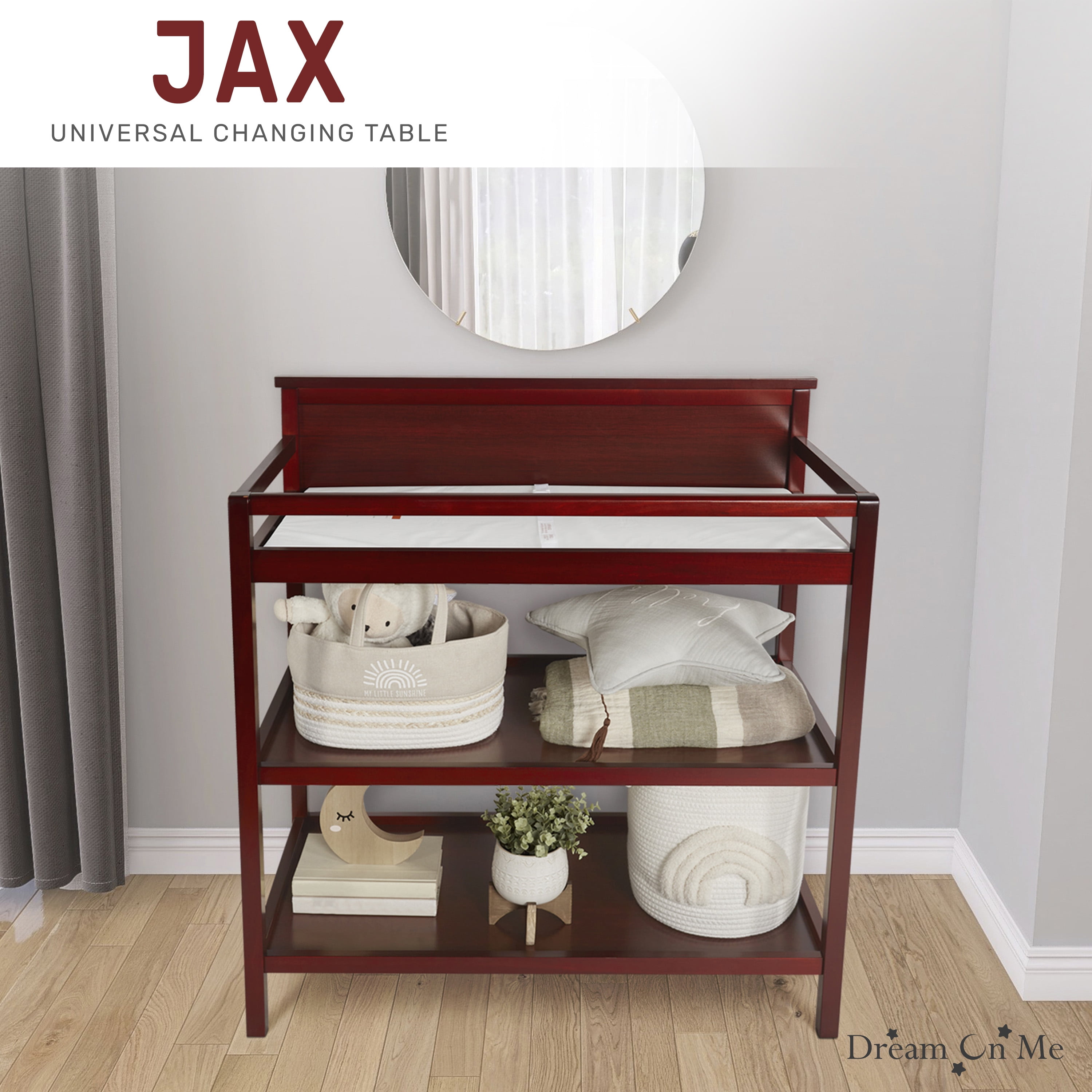 Dream On Me Jax Universal Changing Table, Cherry