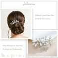thumbnail image 4 of Bride Wedding Hair Comb Crystal Hair Piece Rhinestone Bridal Hair Accessories for Women HC042 (Silver), 4 of 4
