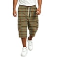 thumbnail image 3 of Hearthz Men’s Cargo Shorts Wide Leg Men's Capri Pants Lightweight Gym Basketball Casual 3/4 Capri Shorts Gingham Plaid Men's Cargo Pants, 3 of 8