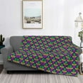 thumbnail image 2 of Honeii Mardi Gras Carnival3 print throw blanket, crafted from cozy cotton flannel, offers versatile home decor as a bedding suitable for all seasons.-80"x60", 2 of 6