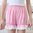 thumbnail image 5 of CPNG Girls Fashion Lace Trim Shorts Summer Thin Solid Color Loose Casual Shorts Elastic High Waist Shorts(Pink,11-12 Years), 5 of 9