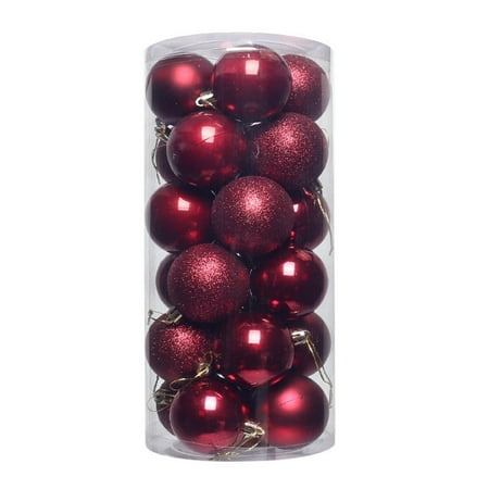 

Visland 24Pcs Christmas Balls Decorative Thickening Shatterproof Festive Props Electroplated Pearlescent Balls Pendants for Christmas
