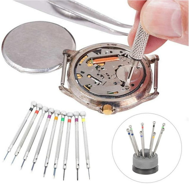 AMERTEER Ensemble de Mini Tournevis Outil de Précision Montre Bijoux Lunettes Kit de Réparation Tournevis Insert Oblique Ensemble